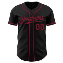 Load image into Gallery viewer, Custom Black Crimson Authentic Baseball Jersey