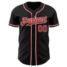 Load image into Gallery viewer, Custom Black Red-White Authentic Baseball Jersey