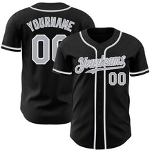 Load image into Gallery viewer, Custom Black Gray-White Authentic Baseball Jersey