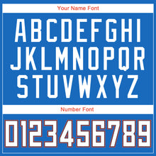 Load image into Gallery viewer, Custom Blue White-Orange Round Neck Rib-Knit Basketball Jersey