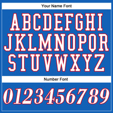 Load image into Gallery viewer, Custom Blue White-Red Authentic Throwback Basketball Jersey