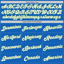 Load image into Gallery viewer, Custom Blue White-Neon Green Authentic Throwback Basketball Jersey