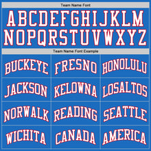 Load image into Gallery viewer, Custom Blue White-Red Authentic Throwback Basketball Jersey