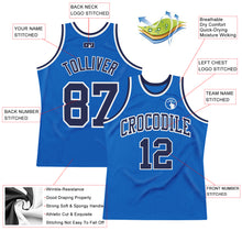 Load image into Gallery viewer, Custom Blue Navy-White Authentic Throwback Basketball Jersey