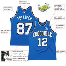 Load image into Gallery viewer, Custom Blue White-Gray Authentic Throwback Basketball Jersey