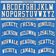 Load image into Gallery viewer, Custom Blue White-Gray Authentic Throwback Basketball Jersey