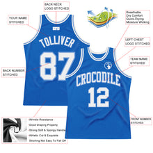 Load image into Gallery viewer, Custom Blue White-Light Blue Authentic Throwback Basketball Jersey