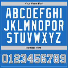 Load image into Gallery viewer, Custom Blue Gray-White Authentic Throwback Basketball Jersey