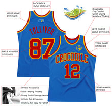 Load image into Gallery viewer, Custom Blue Red-Gold Authentic Throwback Basketball Jersey