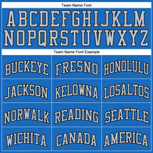 Load image into Gallery viewer, Custom Blue Gray-Black Authentic Throwback Basketball Jersey