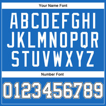 Load image into Gallery viewer, Custom Blue White-Black Authentic Throwback Basketball Jersey