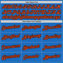 Load image into Gallery viewer, Custom Blue Orange-Black Authentic Throwback Basketball Jersey