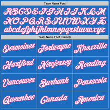 Load image into Gallery viewer, Custom Blue White-Pink Authentic Throwback Basketball Jersey