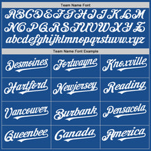 Load image into Gallery viewer, Custom Blue White Mesh Authentic Throwback Baseball Jersey