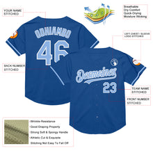 Load image into Gallery viewer, Custom Blue Light Blue-White Mesh Authentic Throwback Baseball Jersey
