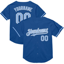 Load image into Gallery viewer, Custom Blue Light Blue-White Mesh Authentic Throwback Baseball Jersey