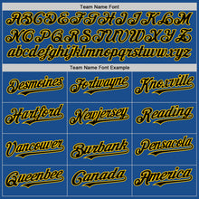 Load image into Gallery viewer, Custom Blue Black-Yellow Mesh Authentic Throwback Baseball Jersey