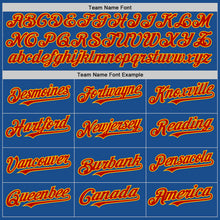 Load image into Gallery viewer, Custom Blue Red-Gold Mesh Authentic Throwback Baseball Jersey