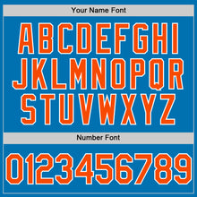 Load image into Gallery viewer, Custom Blue Orange-White Authentic Baseball Jersey