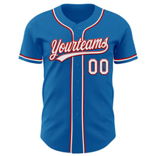 Load image into Gallery viewer, Custom Blue White-Red Authentic Baseball Jersey