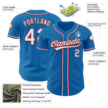 Load image into Gallery viewer, Custom Blue White-Red Authentic Baseball Jersey