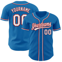 Load image into Gallery viewer, Custom Blue White-Red Authentic Baseball Jersey