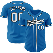 Load image into Gallery viewer, Custom Blue White-Black Authentic Baseball Jersey