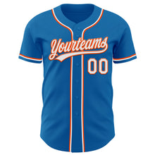Load image into Gallery viewer, Custom Blue White-Orange Authentic Baseball Jersey