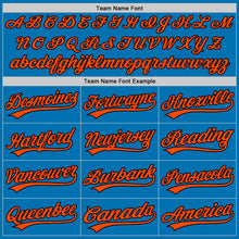 Load image into Gallery viewer, Custom Blue Black-Orange Authentic Baseball Jersey
