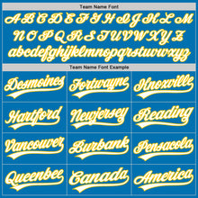 Load image into Gallery viewer, Custom Blue White-Yellow Authentic Baseball Jersey