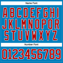 Load image into Gallery viewer, Custom Blue Red-White Hockey Lace Neck Jersey