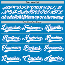 Load image into Gallery viewer, Custom Blue White-Light Blue Hockey Lace Neck Jersey