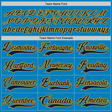 Load image into Gallery viewer, Custom Blue Navy-Gold Hockey Lace Neck Jersey