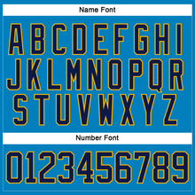 Load image into Gallery viewer, Custom Blue Navy-Gold Hockey Lace Neck Jersey
