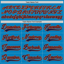 Load image into Gallery viewer, Custom Blue Navy-Orange Hockey Lace Neck Jersey