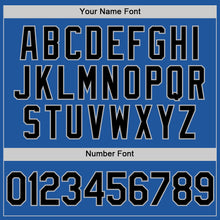 Load image into Gallery viewer, Custom Blue Black-Gray Authentic Throwback Baseball Jersey