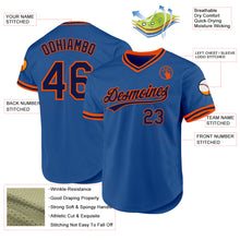 Load image into Gallery viewer, Custom Blue Navy-Orange Authentic Throwback Baseball Jersey