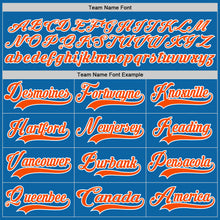 Load image into Gallery viewer, Custom Blue Orange-White Hockey Jersey