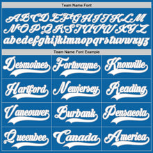 Load image into Gallery viewer, Custom Blue White-Gray Hockey Jersey