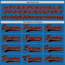 Load image into Gallery viewer, Custom Blue Black-Orange Hockey Jersey