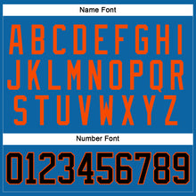 Load image into Gallery viewer, Custom Blue Black-Orange Hockey Jersey