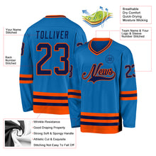 Load image into Gallery viewer, Custom Blue Navy-Orange Hockey Jersey
