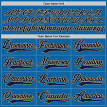 Load image into Gallery viewer, Custom Blue Navy-Old Gold Hockey Jersey