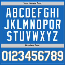 Load image into Gallery viewer, Custom Blue White-Old Gold Authentic Throwback Basketball Jersey