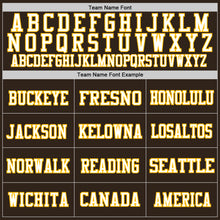 Load image into Gallery viewer, Custom Brown Gold-White Mesh Authentic Throwback Football Jersey