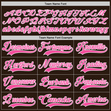 Load image into Gallery viewer, Custom Brown Pink-White Hockey Lace Neck Jersey