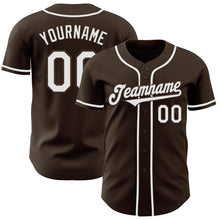Load image into Gallery viewer, Custom Brown White Authentic Baseball Jersey