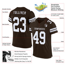 Load image into Gallery viewer, Custom Brown White Mesh Authentic Football Jersey