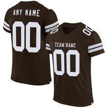 Load image into Gallery viewer, Custom Brown White Mesh Authentic Football Jersey