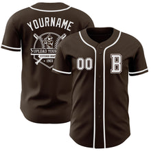 Load image into Gallery viewer, Custom Brown White Authentic Baseball Jersey